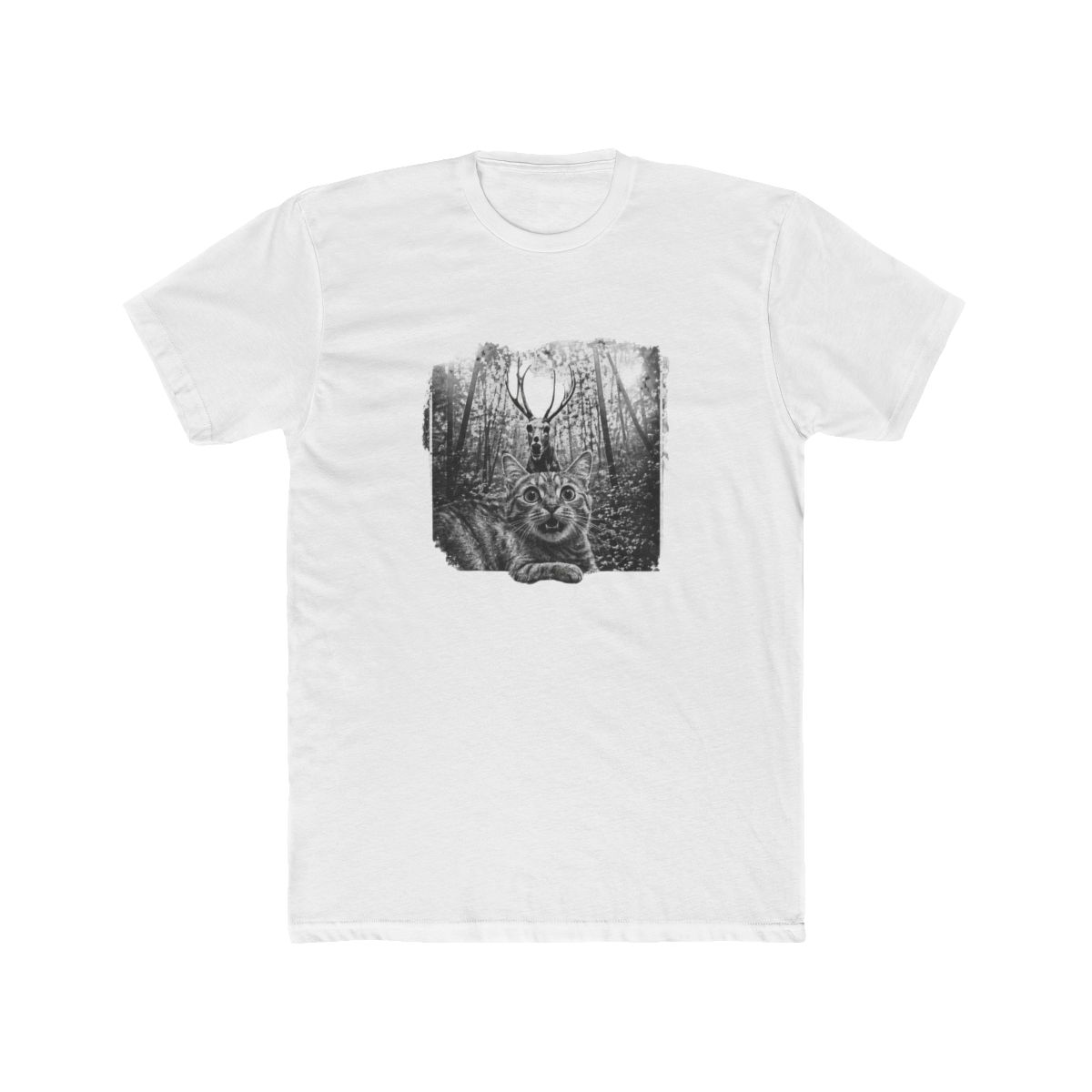 Cat Deer Head Vintage Graphic T-Shirt