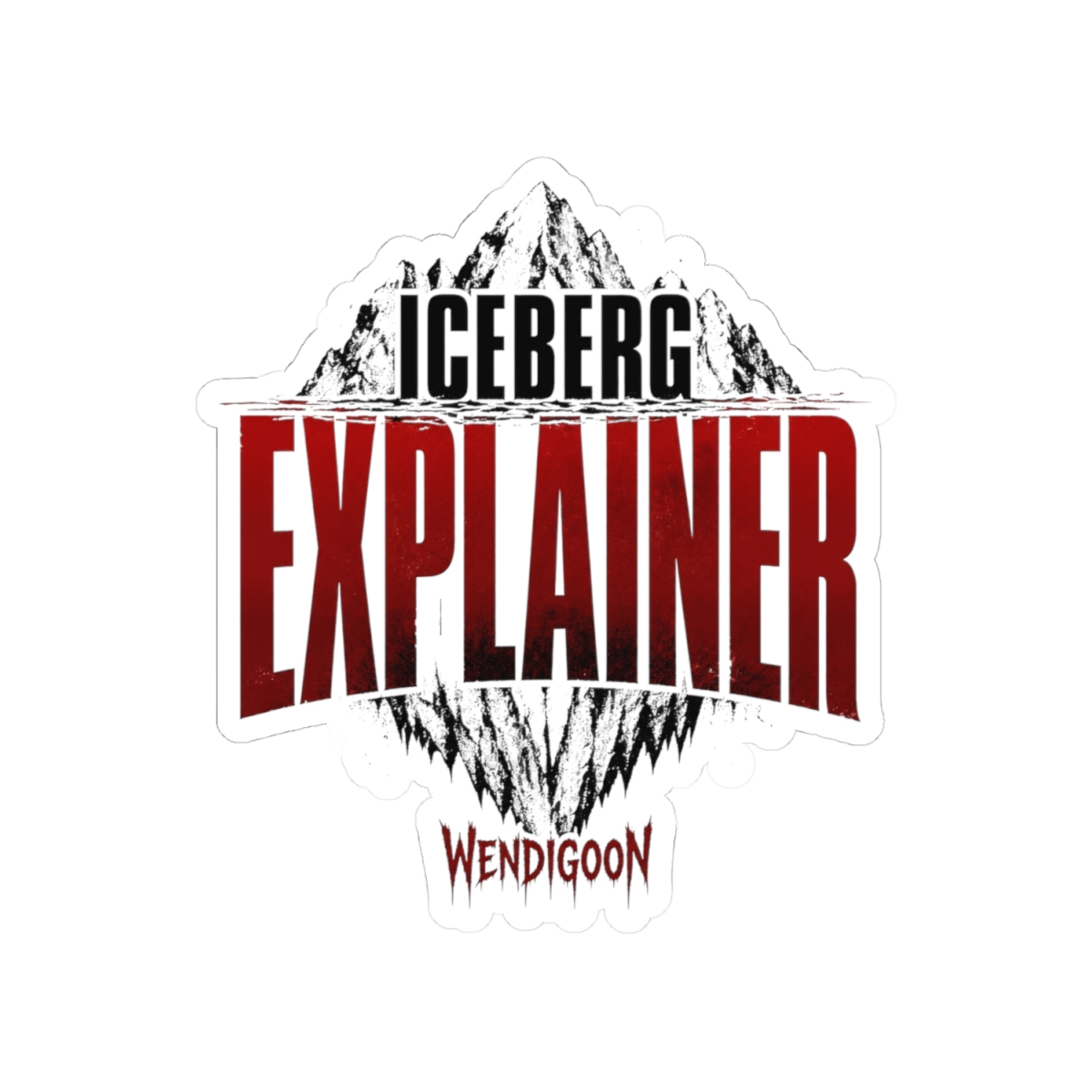 Wendigoon "Iceberg Explainer" Sticker - alternate angle 2, merchandise