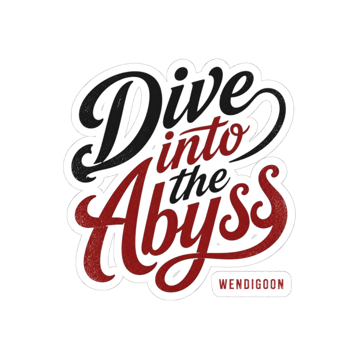 Wendigoon "Dive into the Abyss" Sticker - alternate angle 2, merchandise