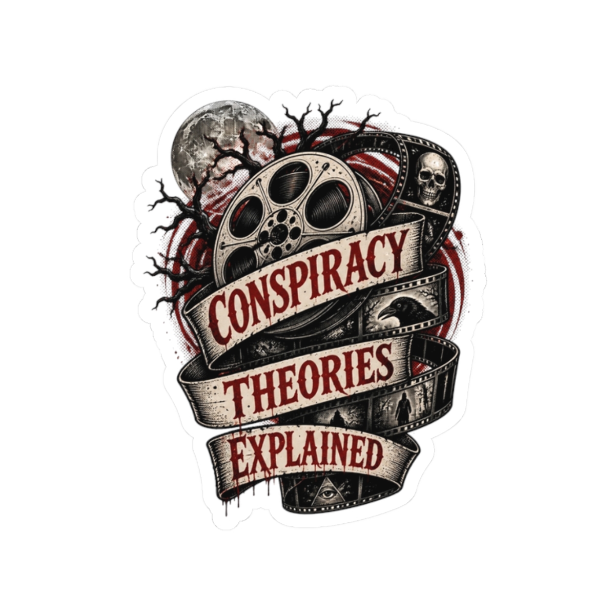 Wendigoon "CONSPIRACY THEORIES EXPLAINED" Sticker - Official stickers merchandise