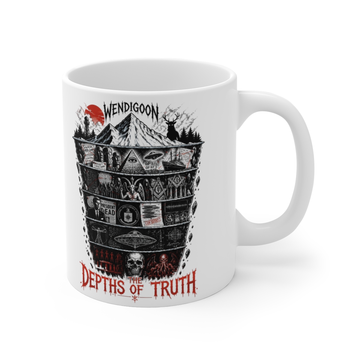 Wendigoon "Conspiracy Theory Iceberg" White Mug