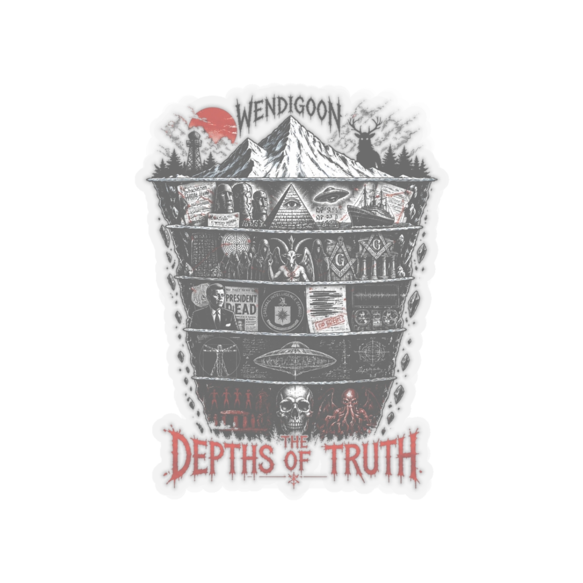 Wendigoon "Conspiracy Theory Iceberg" Sticker