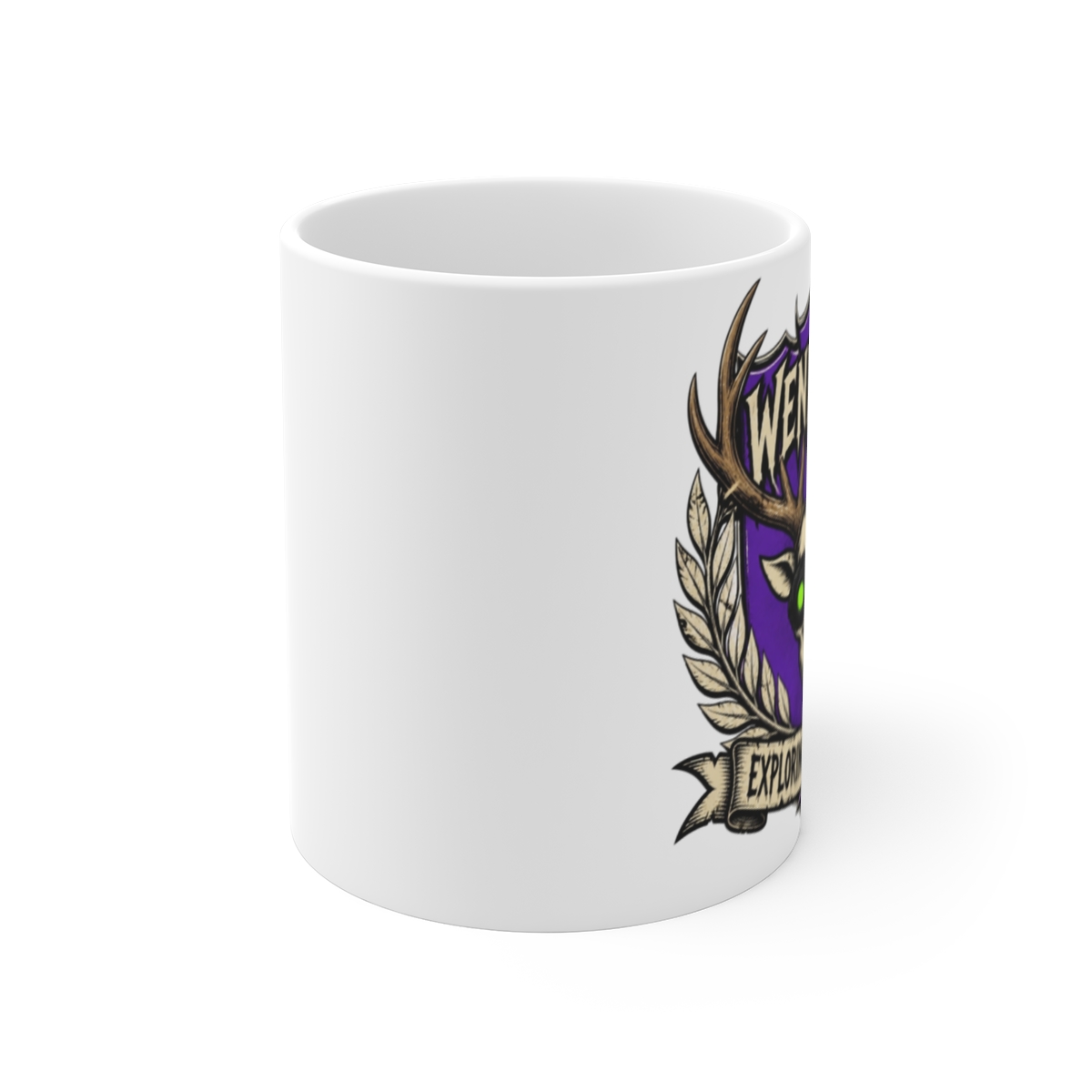 Wendigoon "Exploring the Depths" White Mug - alternate angle 1, merchandise