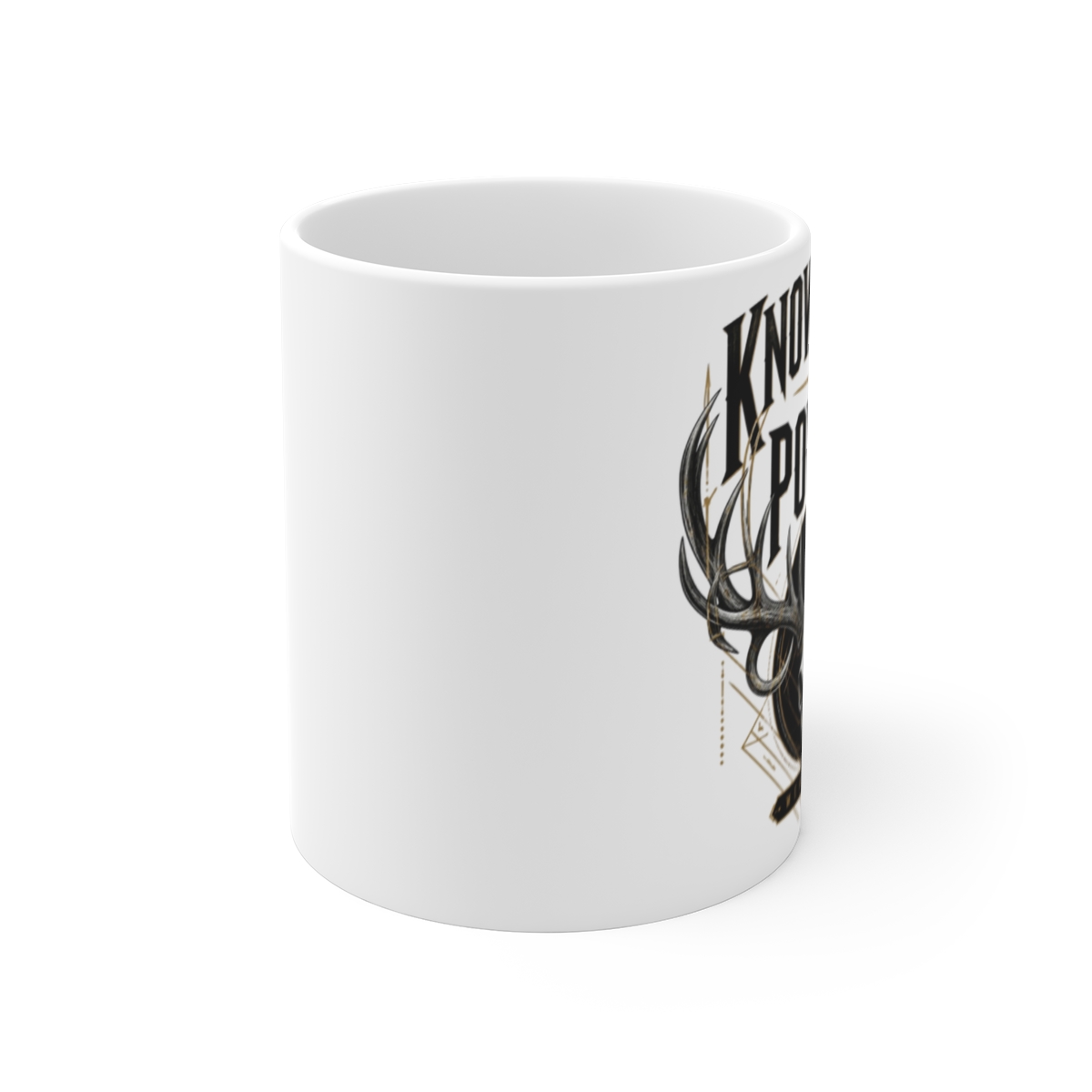 Wendigoon "Knowledge is Power" White Mug - alternate angle 1, merchandise