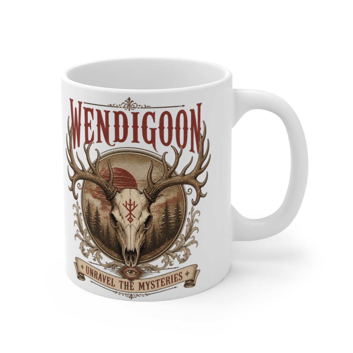 Wendigoon "Unravel the Mysteries" White Mug