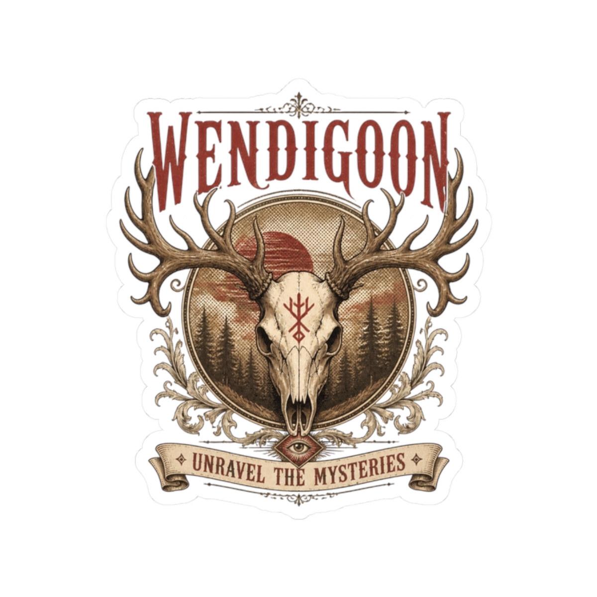 Wendigoon "Unravel the Mysteries" Sticker - Official Stickers merchandise