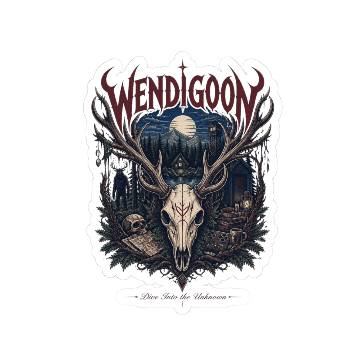 Wendigoon "Dive Into the Unknown" Sticker - alternate angle 1, merchandise